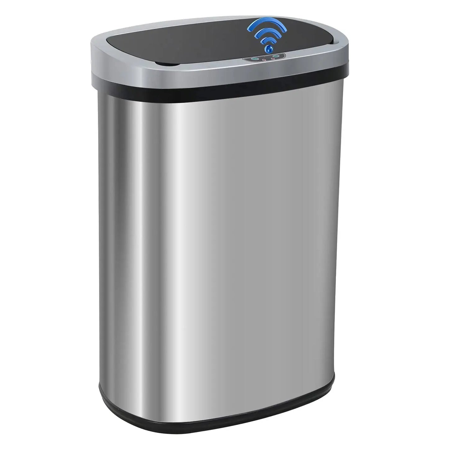 13 Gallon Automatic Touch-Free Stainless Steel Trash Can For Kitchen Bathroom Office