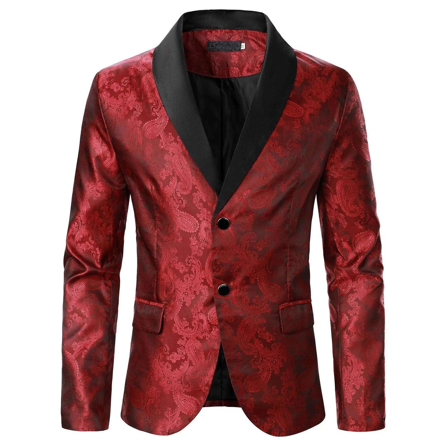 Business Formal Wedding Casual Suit Jacket Stretch Embroidered Pattern Slim Fit Blazer Button Pocket Classic Suits Coat For Men'S