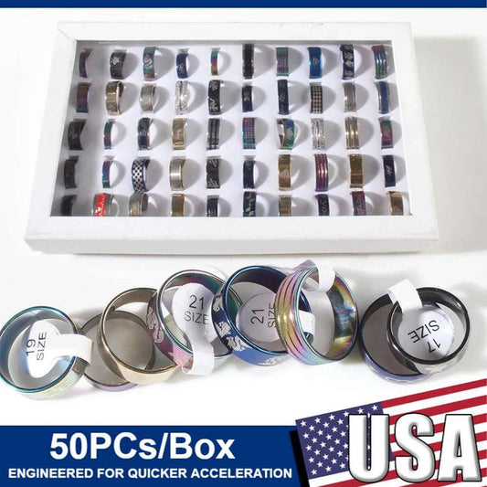 50Pcs/Lot Fashion Stainless Steel Lover's Rings Mix Style Party Gifts Jewelry Accessories For Men Women Punk Hip-Hop Finger Ring