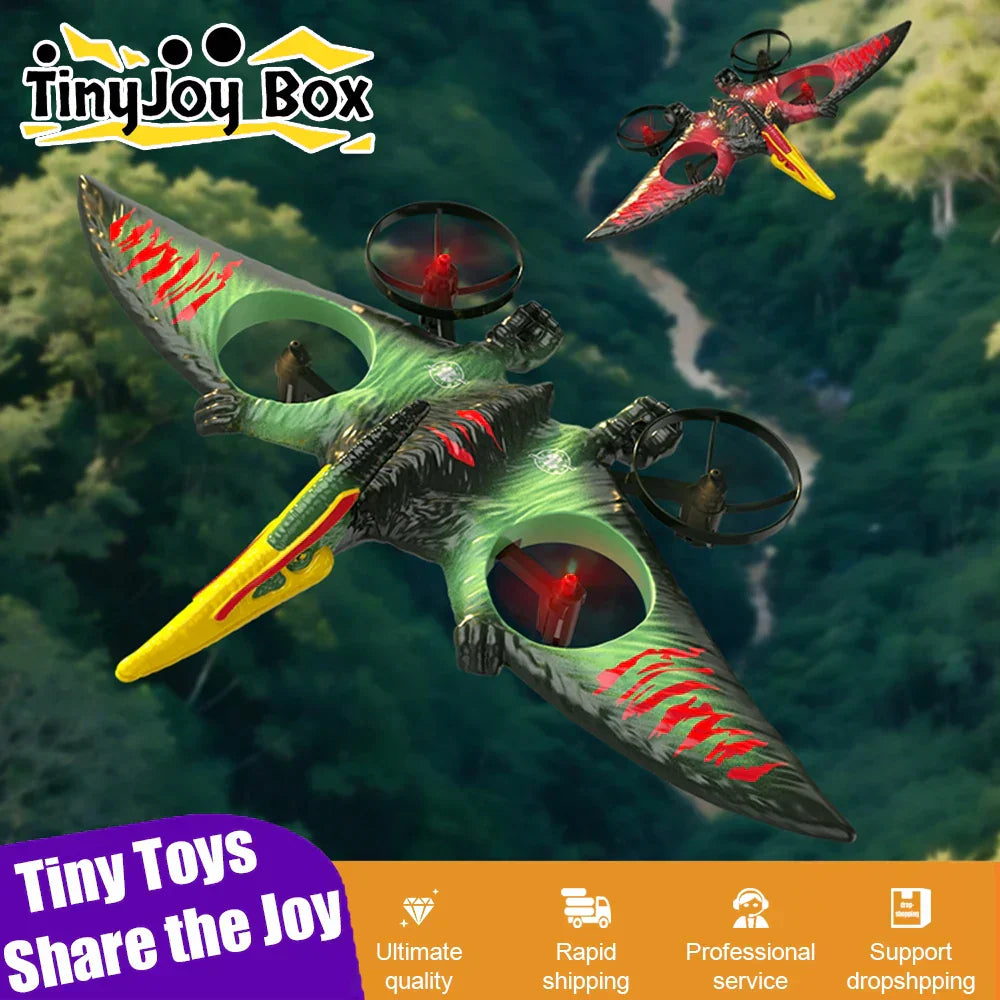 2.4G RC Dinosaur Aircraft Glider Toy Foam Crash Control Plane Model Fixed Wing Flyer Pterosaur RC Flying Toys for Boys Kids Gift