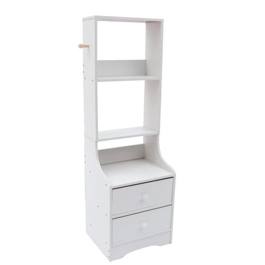 White Nightstand For Bedroom Living Room With 2 Drawers Storage Table Organizer Medium Density Fiberboard
