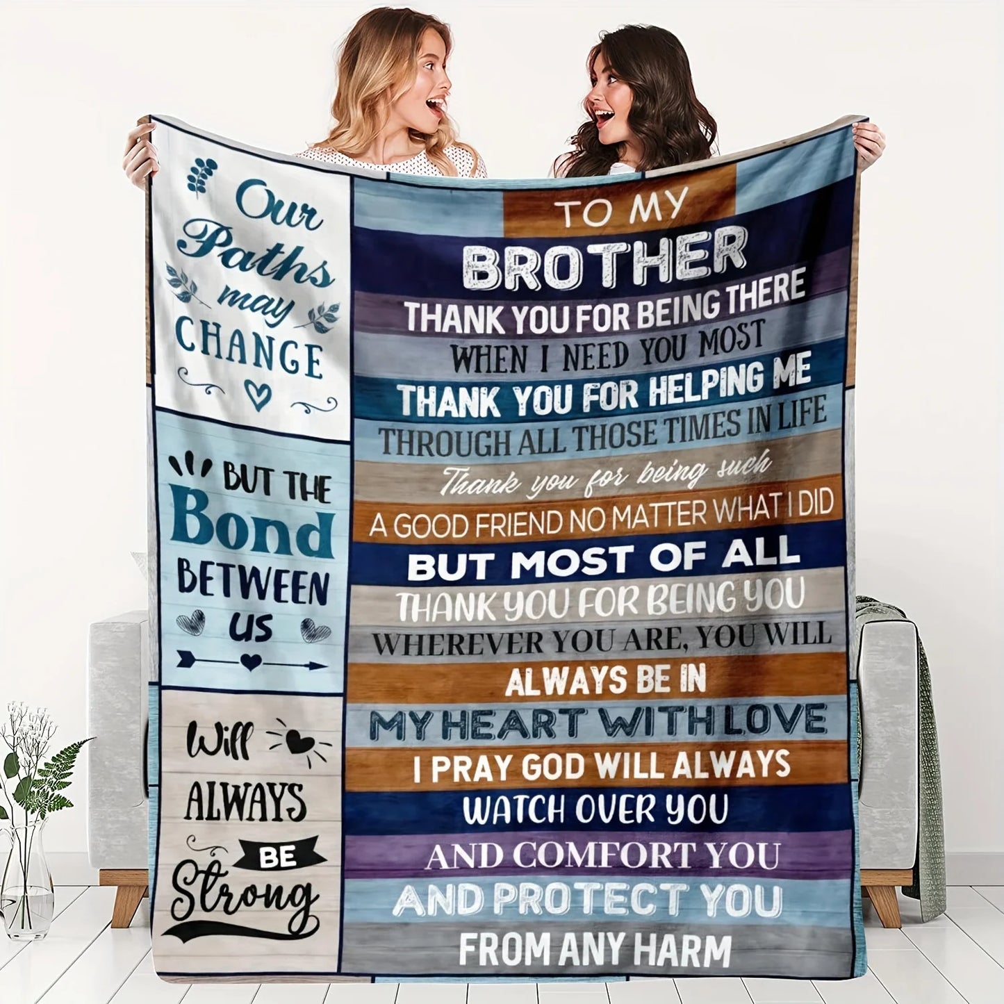 Gift For Brother Soft Flannel Sofa Blanket Camping Blanket Tv Blanket One Piece