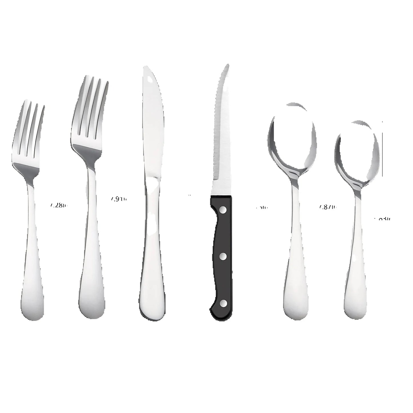 24 Pcs FlatwarŒ Stainless Steel Tableware Set 24 Pieces 4 Person Cutlery Set With Steak Knives Dinner Fork Spoon For Home Part