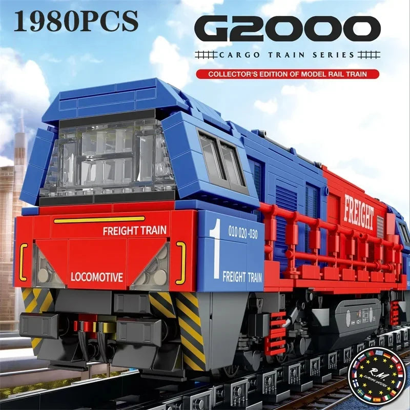 1980PCS G200 Passenger Train Building Blocks City Transport Train Model Bricks Adult Desktop Decoration Kids Toys Holiday Gifts