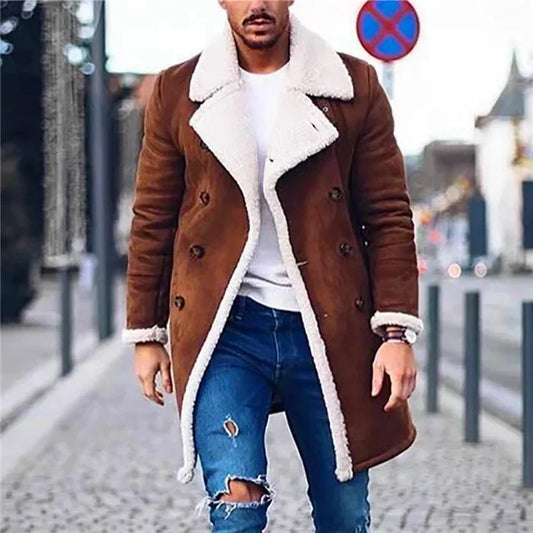 2025 New Men's Clothing Fashion Loose Men's Jackets Winter Polar Fleece Casual Fashion Warm Jacket Buttons Coat Men Outwears