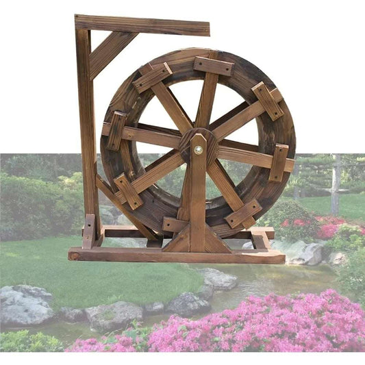Freestanding Waterwheel FountainWater Wheel Fountain, Circulation, Vintage Outdoor Indoor Balcony Ornamental Waterfall Fountain