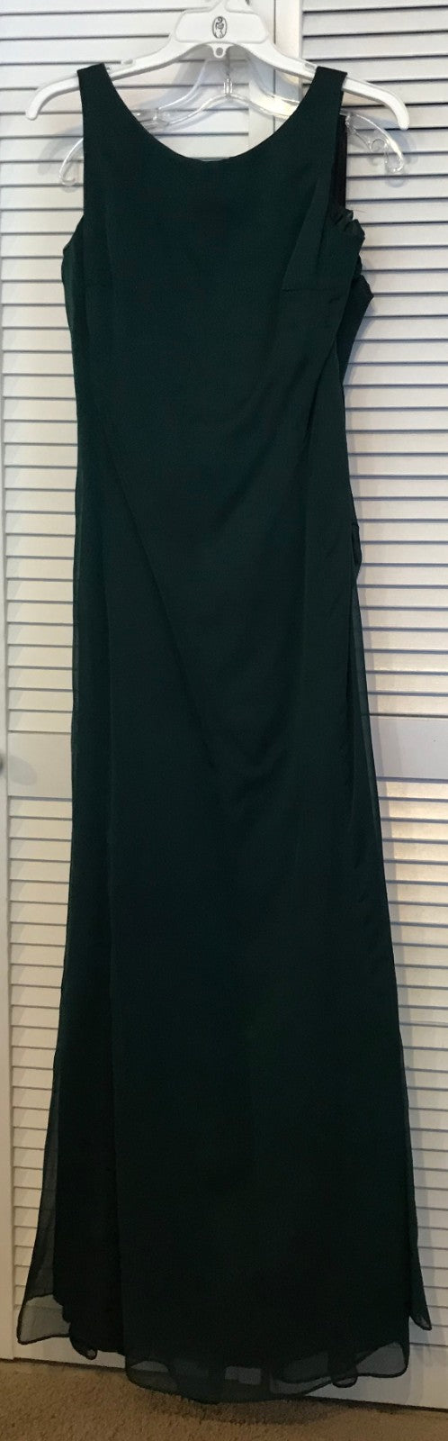 Watters & Watters Women's Dress Chiffon Green Tucking Back Size 10