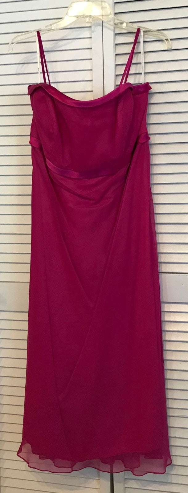 Women Dress Chiffon Fuchsia Satin Fuchsia Size 18