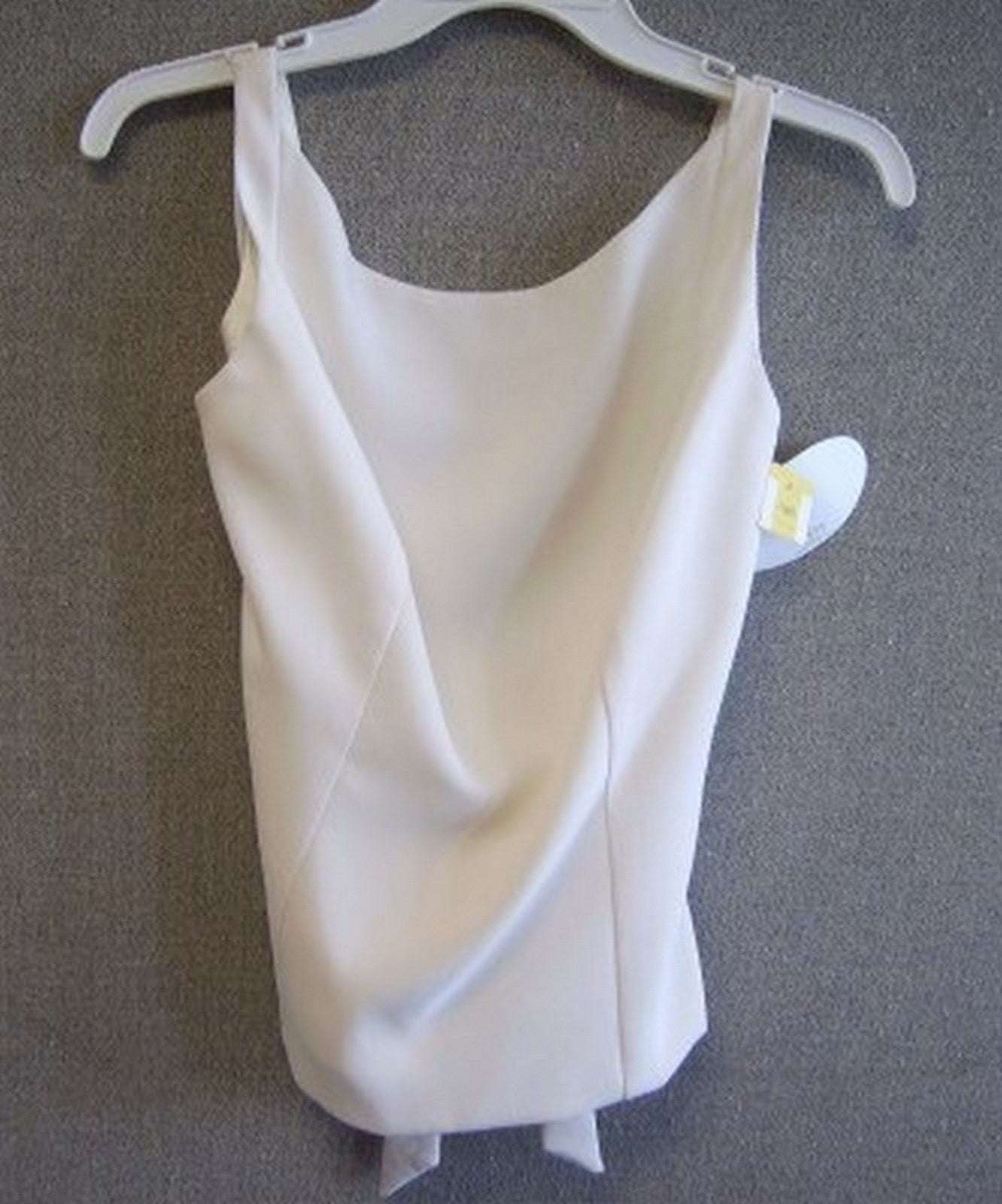 Women Top Crepe/Acetate Ivory Belt Back Size 10