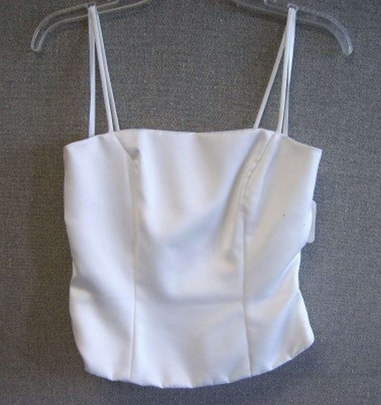 Women Top Taffeta White Spaghetti Size 8