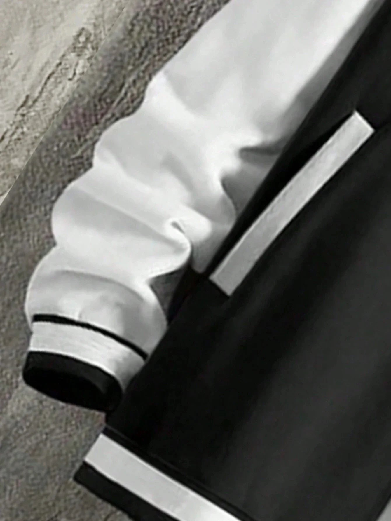 Manfinity Men's Letter Print Color-block Baseball Jacket motorcycle jacket stre image 6