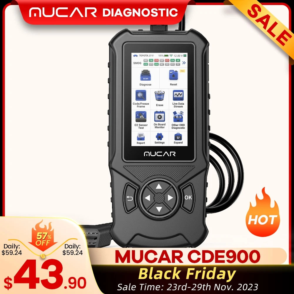 MUCAR CDE900/cde900 Pro OBD2 Diagnostic Tool Auto obd Scanner Brake Airbag Tran