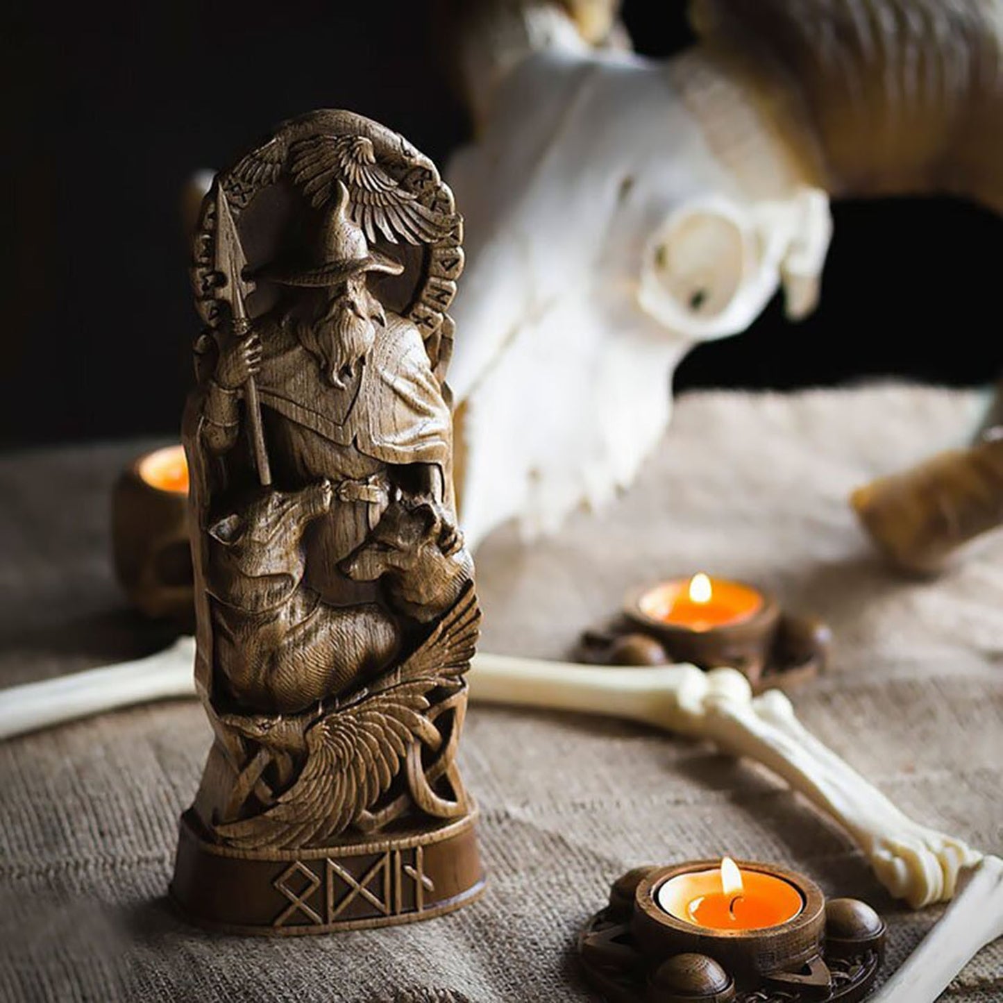 Resin Statue Nordic Gods Odin Sol Loki Freya Legend Viking God Carving Asa Prot image 9