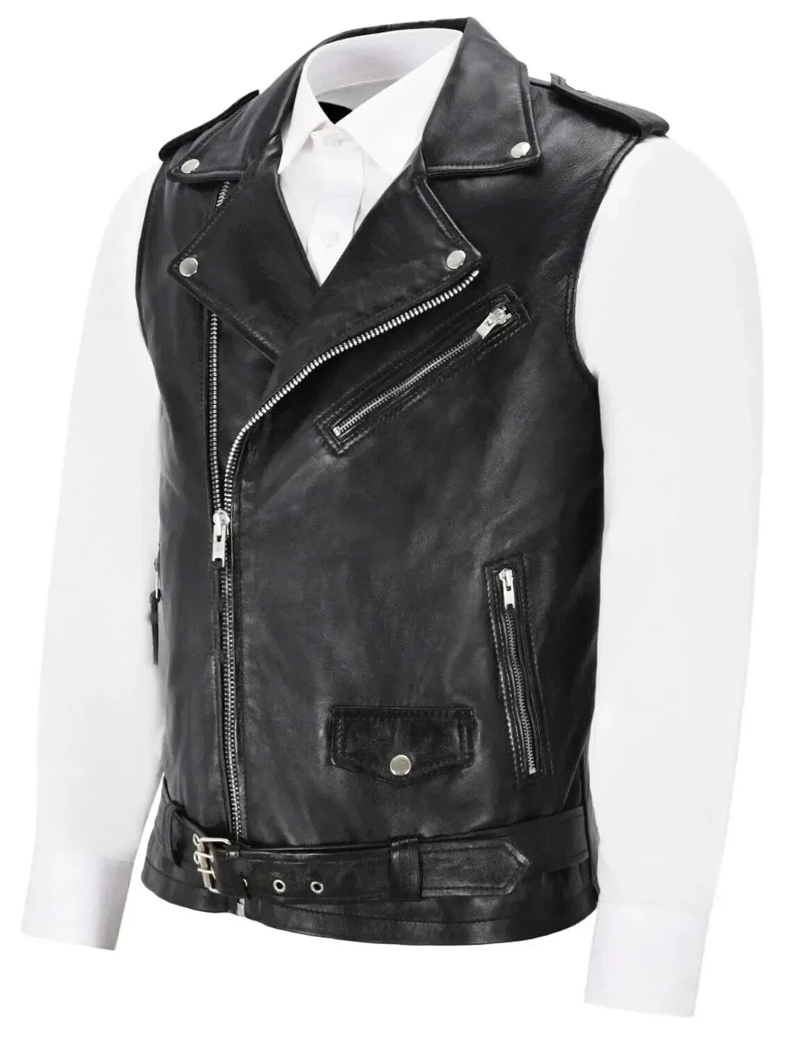 2024 The Latest Men Leather Vest Men Motorcycle Jacket Men Vest Biker image 0