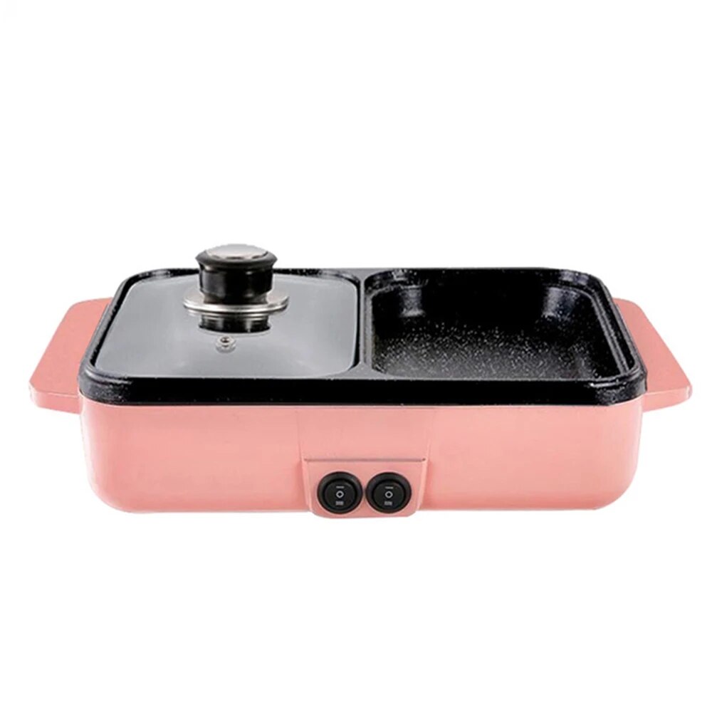 110V/220V 1200W 2 IN 1 Electric Pot Cooker BBQ Grill Multicooker Electric B