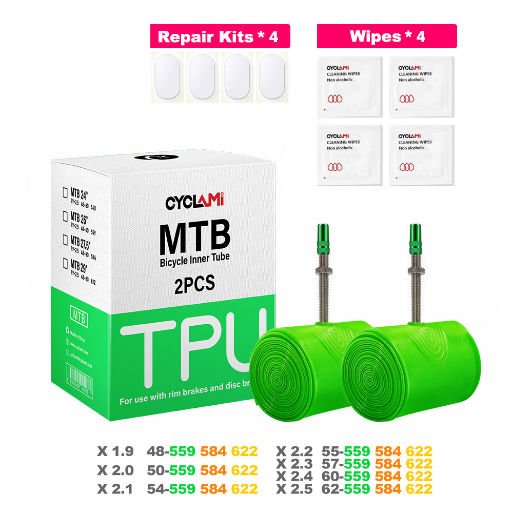 2pcs CYCLAMI Ultralight Bike Inner Tube 26 27.5 29 Inches MTB Bicycle TPU Mater image 6