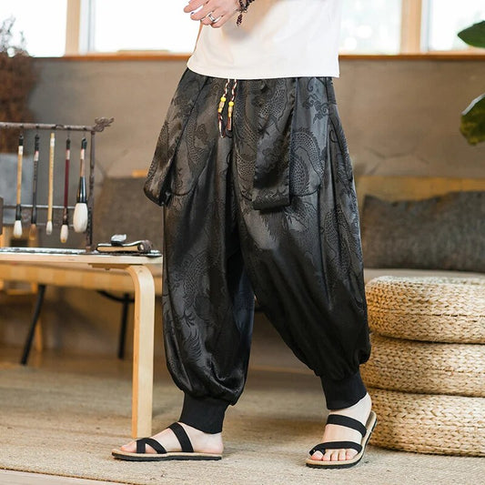 Mr.nut Personality Retro Unisex Harem Pants Loose Ankle Pants Hip Hop Streetwea