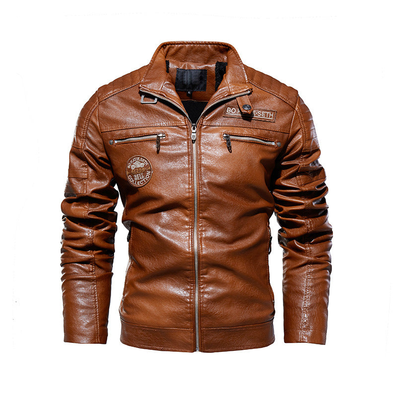 New Men's Autumn And Winter Men's High Quality Fashion Coat PU Leather Jacket Mot