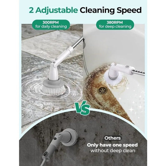 Electric Spin Scrubber Kh8, 2023 New Cordless Shower Scrubber, 4 Replacement Heads