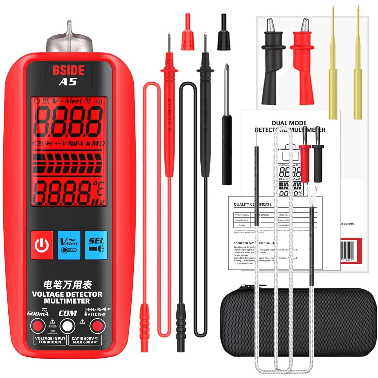 BSIDE Professional Digital Multimeter Smart Automatic Multitester Ammeter VFC C