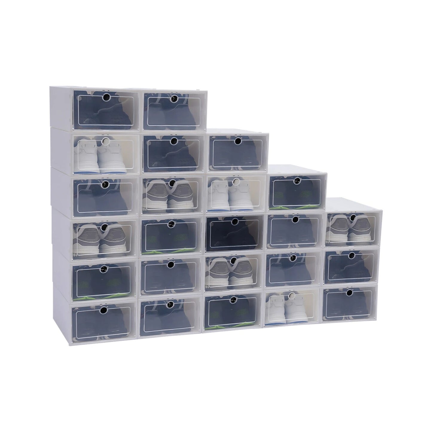 20pcs/24pcs Shoe Rack Shoes Storage Organizer System Transparent Shoe Cabinet S image 0