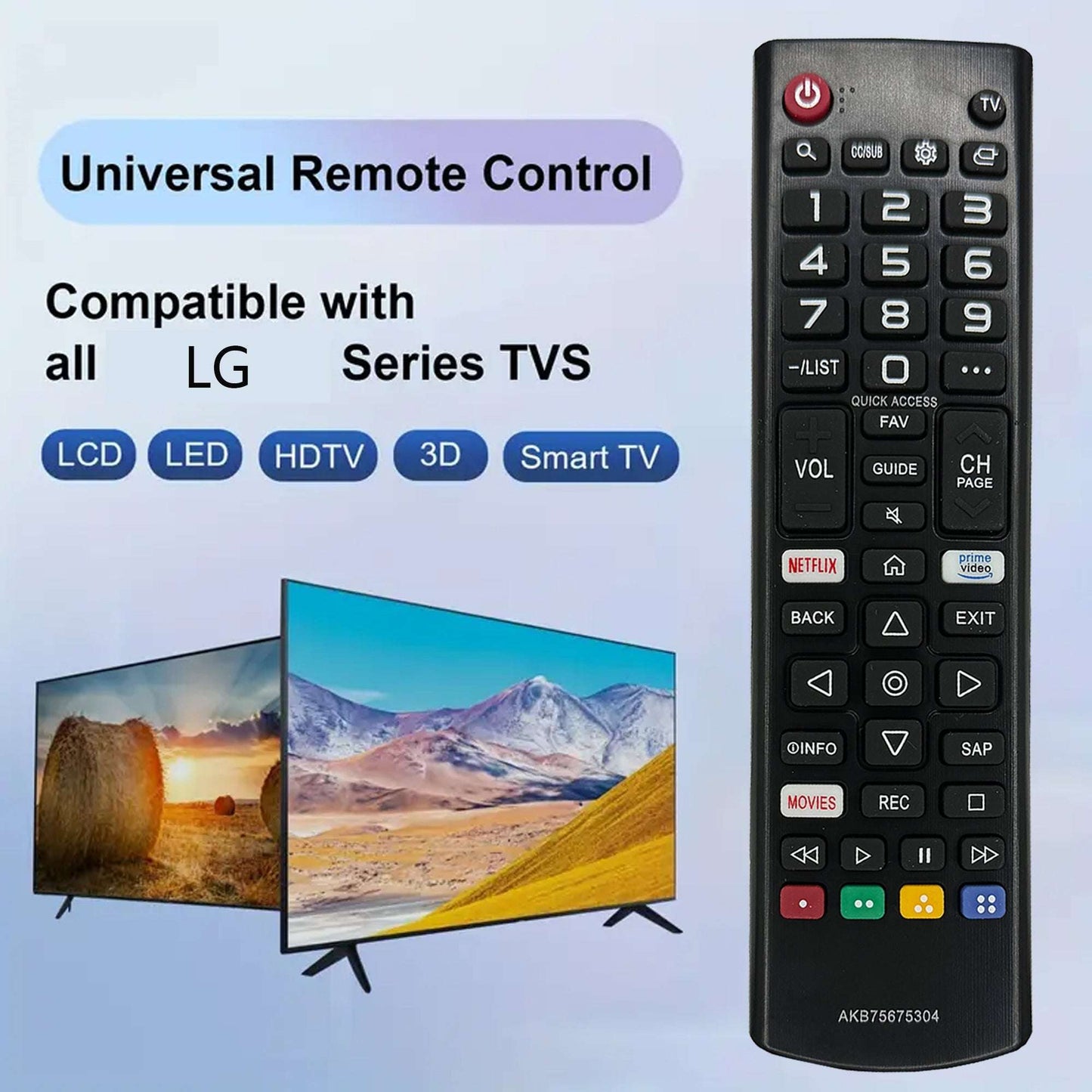 Akb75675304 Replace Universal Remote Control, Fit For Lg Smart Tv 32Lm570Bpua 32