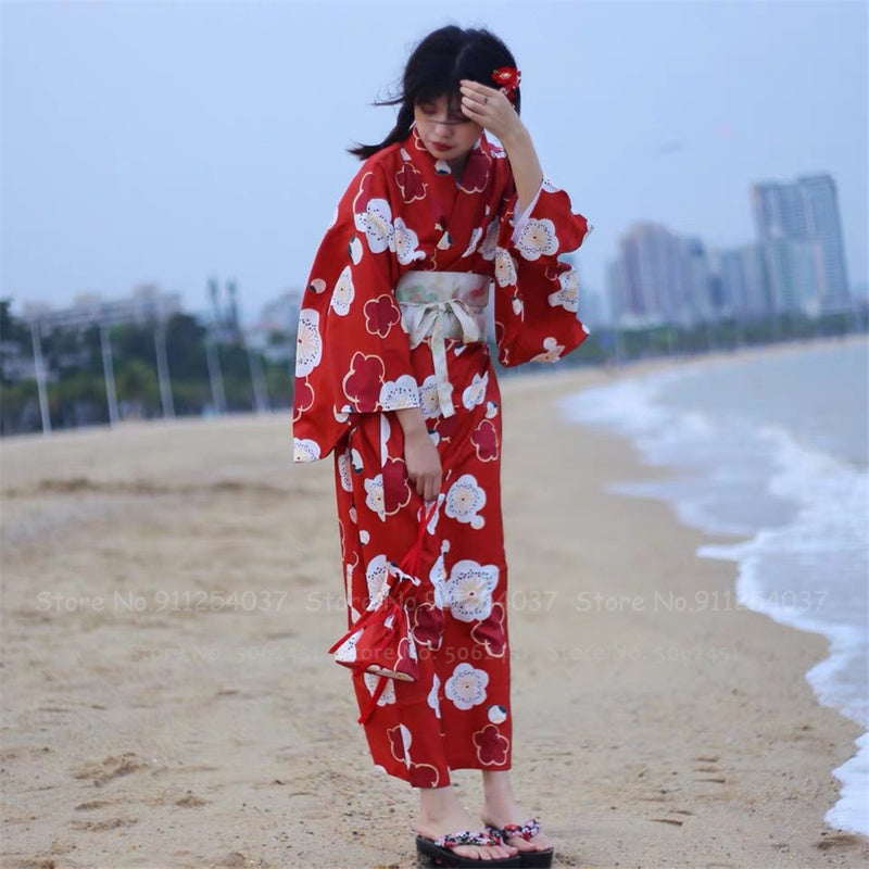Japanese Style Women Elegant Kimono Belt Anime Cosplay Costume Bathrobes H