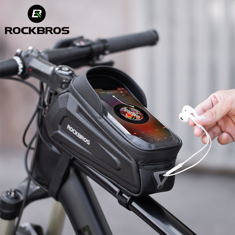 ROCKBROS Bicycle Bag Waterproof Touch Screen Cycling Bag Top Front Tube Frame M