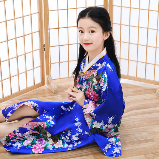 Girls Traditional Kimono Kids Original Ao Dai Yukata Wedding Dress Japanese Yuk