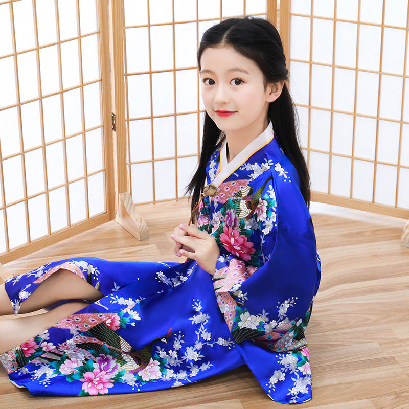 Girls Traditional Kimono Kids Original Ao Dai Yukata Wedding Dress Japanese Yuk