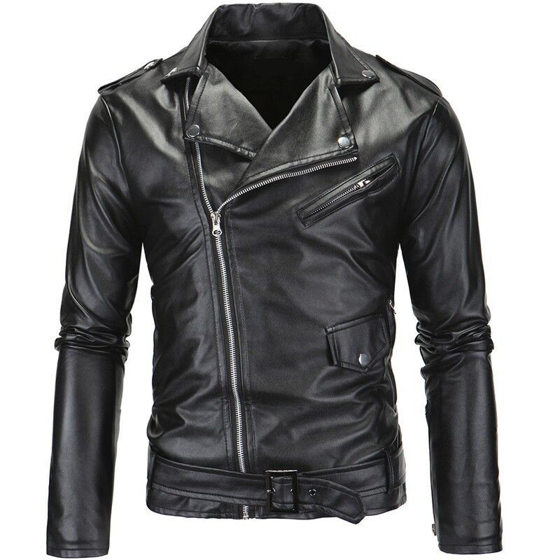 2023 Spring Autumn Plush New Leisure Fashion Men's Leather Coat Slimming Coat Mot