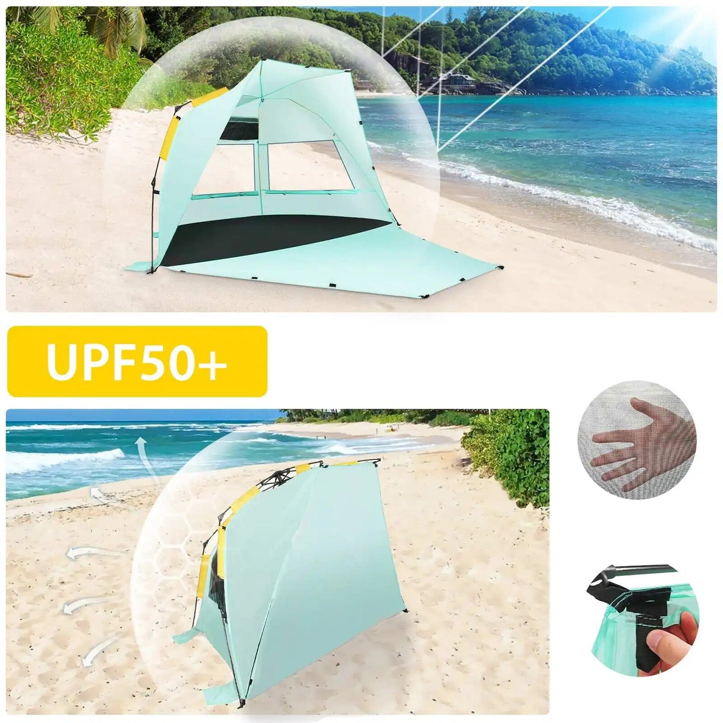 4 People Quick Automatic Opening Camping Tent Waterproof Lightwight pop up open