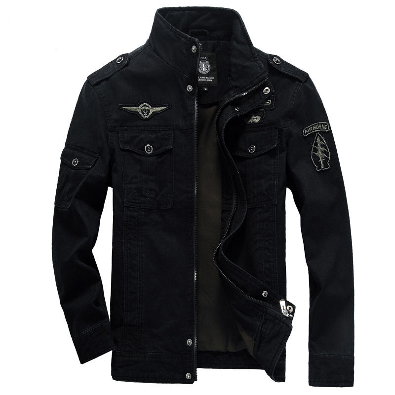 Men'S Ma1 Pilot Jacket Military Tactical Slim Fit Zipper Jacket With Pockets, Xxxl