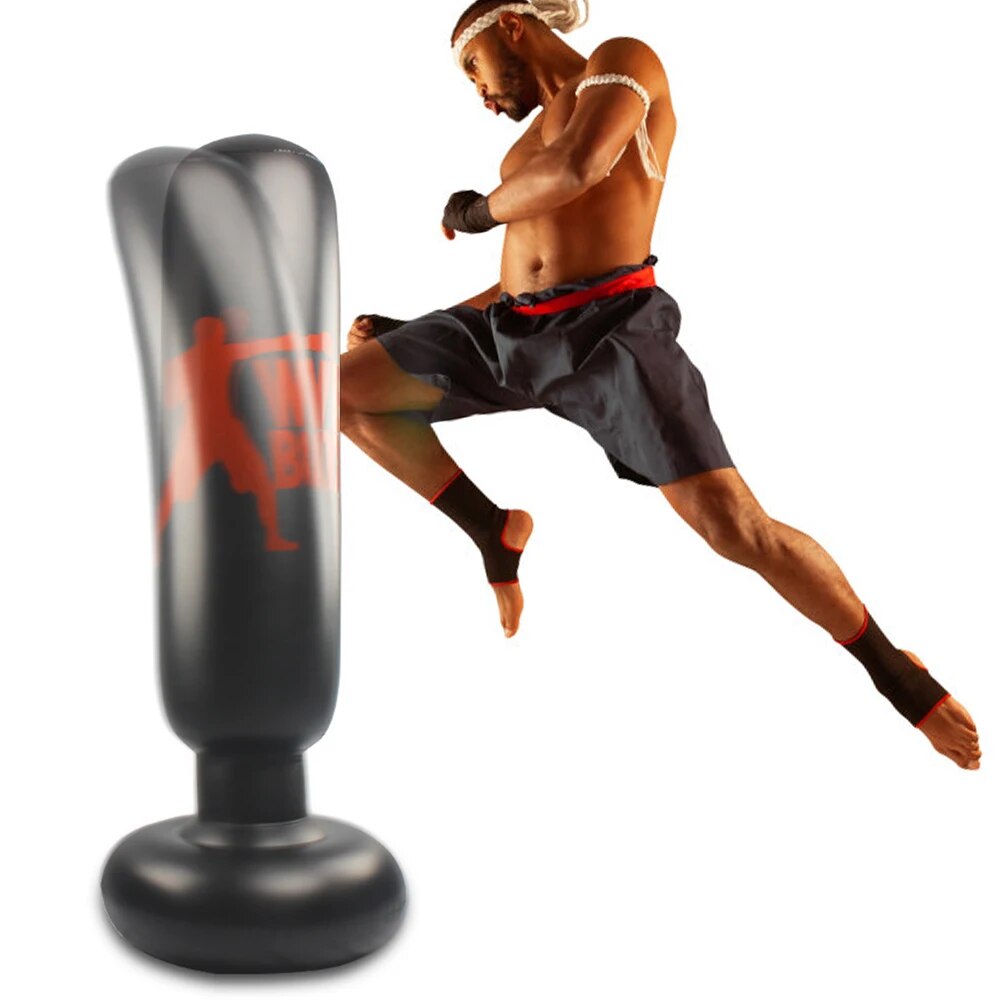 160cm Boxing Punching Bag Inflatable Free-Stand Tumbler Muay Thai Training Pres image 6