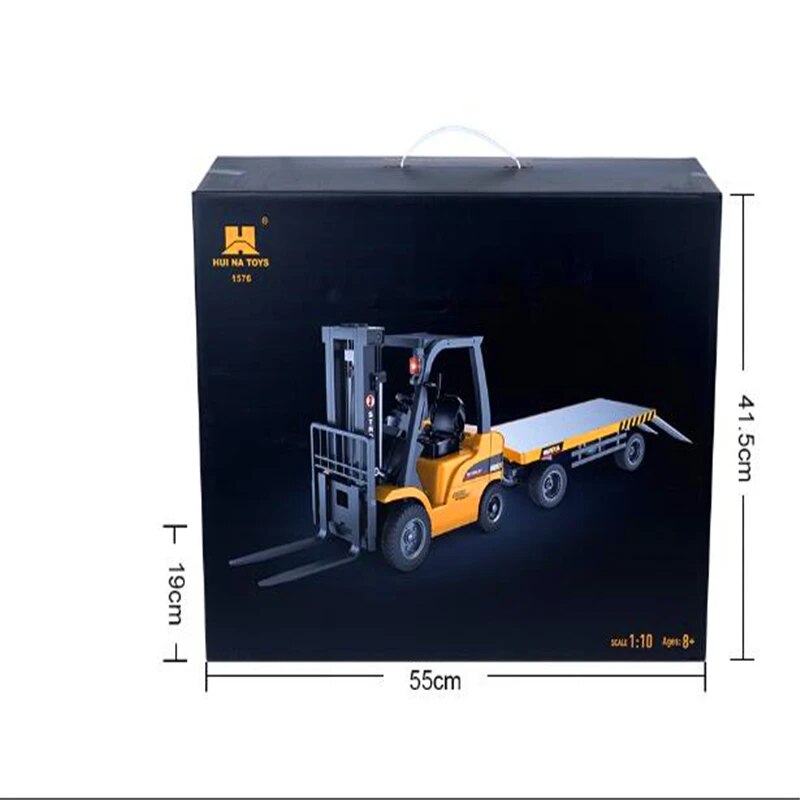 1/10 scale 10 channels 2.4GHz Huina 1576 BIG Remote Control Forklift With Flatb