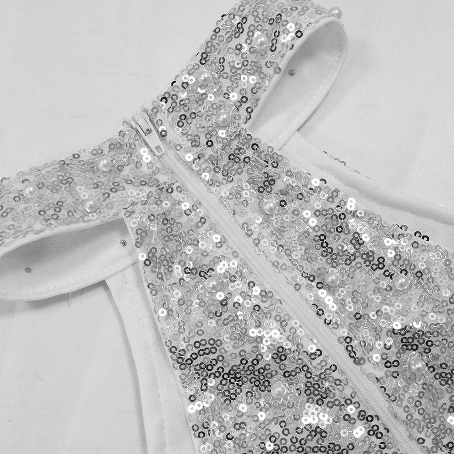 Women's Fashion Hollow Out Bodycon Feather Dress Cocktail Party Dresses Wh image 5