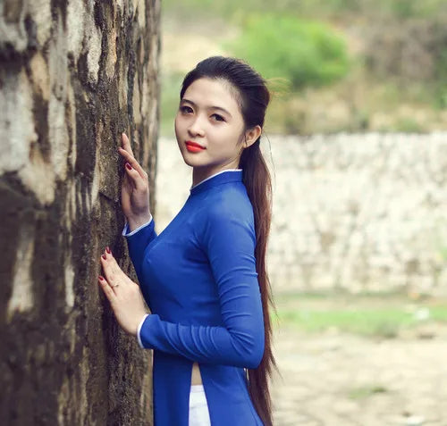 Ao Dai Vietnam Dress Flowing Skirt Aodai Dress Vietnam Clothing Vietnamese Ao D