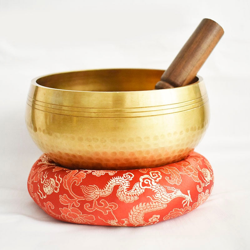 Hand Hammered Tibetan Singing Bowl set image 4