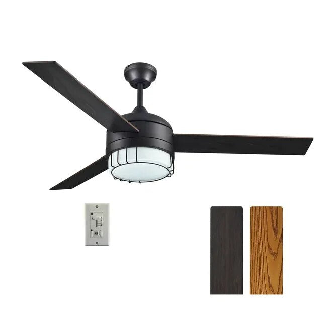 LED Ceiling Fan in Brushed Nickel, 52-Inch