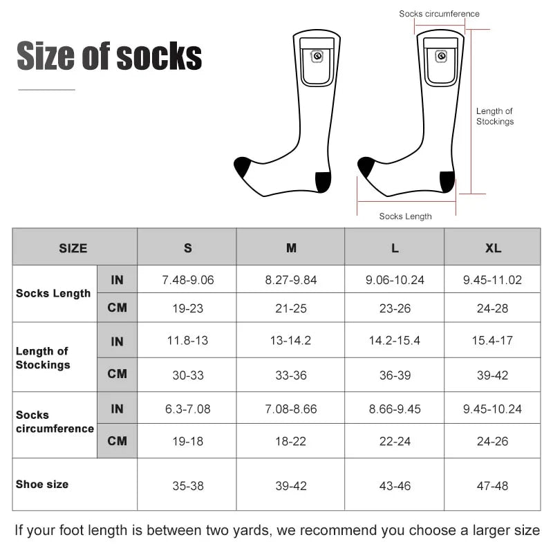 SNOW DEER Winter Heated Sock Rechargeable Battery Stocking Women Electric Heati image 8