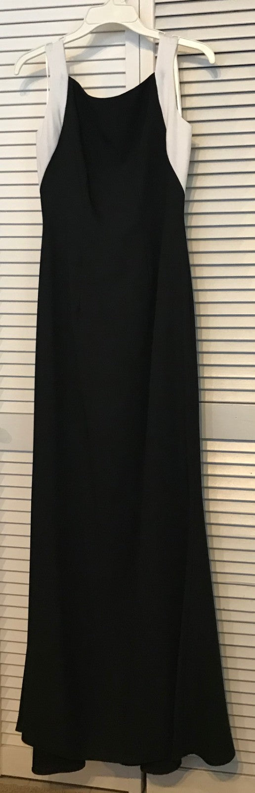 Watters & Watters Women Dress Crepe Black/White Sleeveless Full-Length
