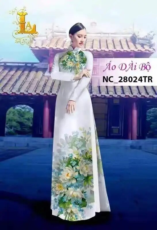 Green Tailored aodai vietnam clothing cheongsam aodai vietnam dress vietnamese