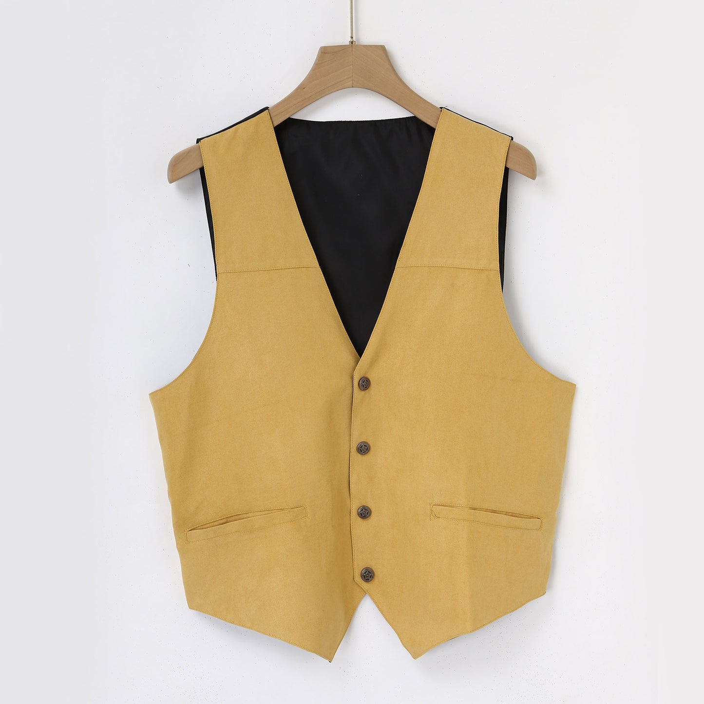 Men's GentleMen's Suede Leather Vest Brown Business Wedding Party Sleevelss Forma image 6