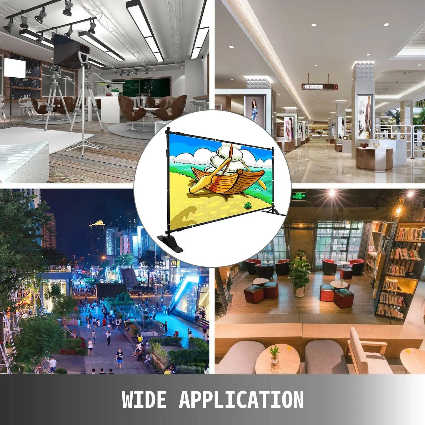 VEVOR 3x2.4M Backdrop Background Stand Adjustable Telescopic Backdrop Banner St