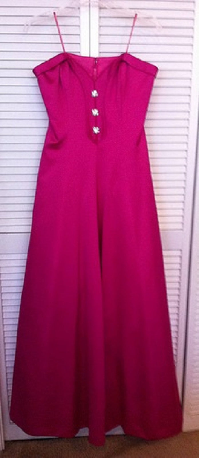 Victor Costa Women Dress Satin Purple Lite 3 Front-Button Size 6