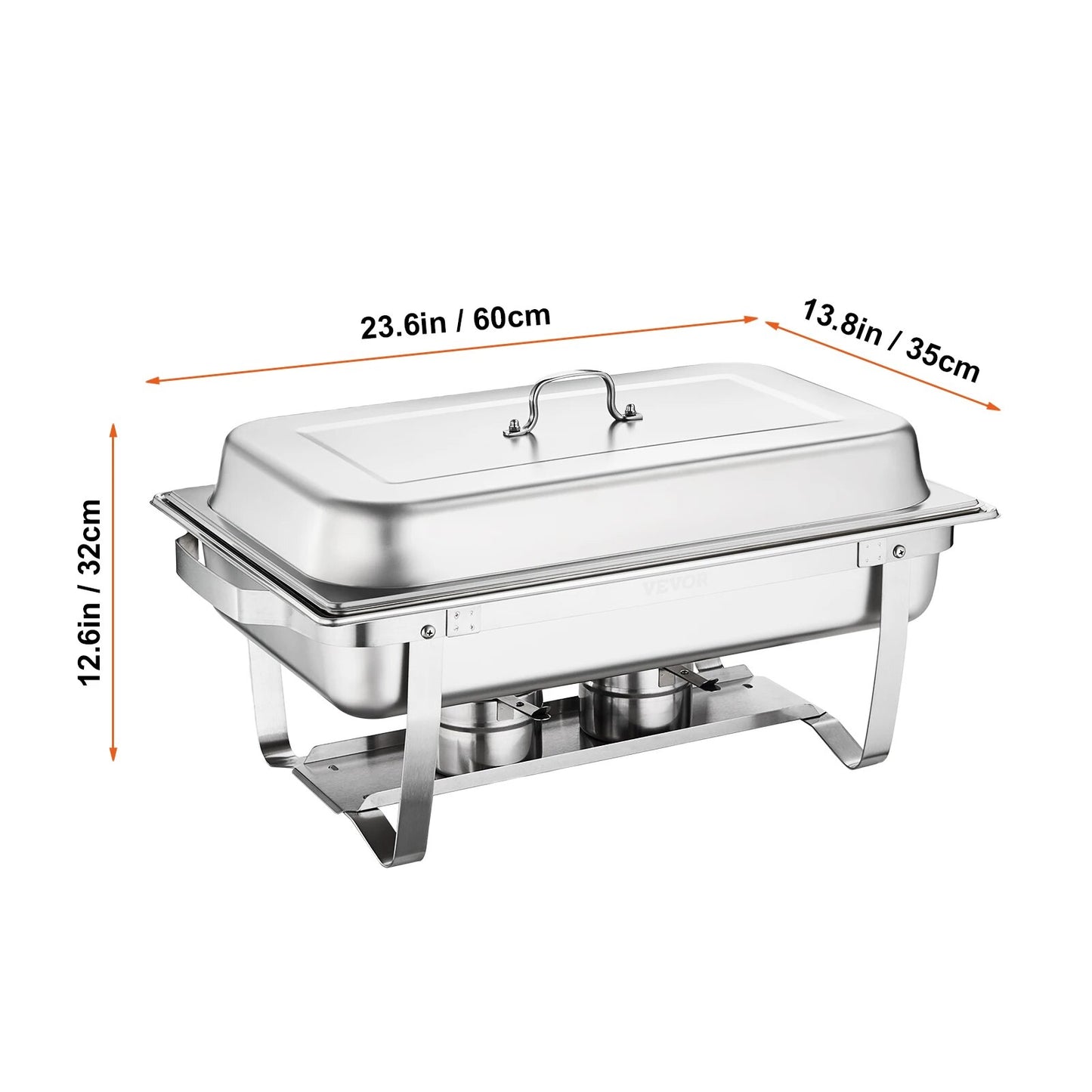 VEVOR 8QT 2 Pack Chafing Dish Buffet Set Stainless Chafer w/ 2 Full & 4 Half Si image 6