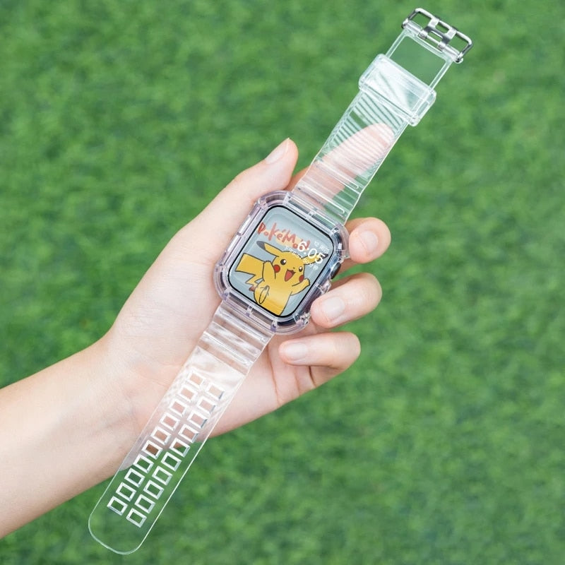 Clear Band + Case for Apple Watch 8 7 6 SE 5 3 2 Soft Transparent silicone Stra image 10