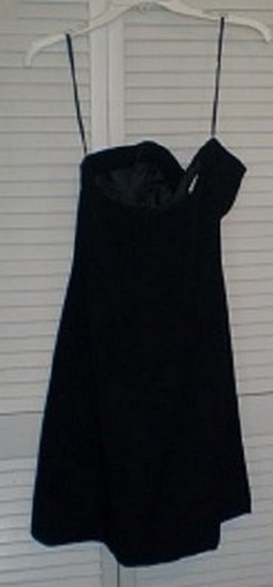 Victor Costa Women Dress Satin Black Inside out Half Moon Size 2 image 0