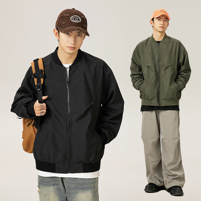 Male Anti Splash Baseball Collar Jacket Men's Bomber Jacket Spring Autumn Outer image 5