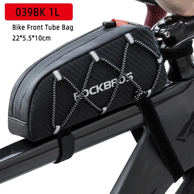 ROCKBROS Bike Bag Waterproof Reflective Front Top Frame Tube Bag Large Capacity